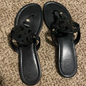 Tory Burch black leather Miller sandals